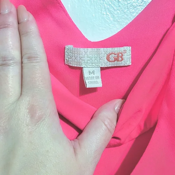 Gianni Bini Neon Hot Pink Dress Cutout Flowey Sleeveless - Picture 5 of 5